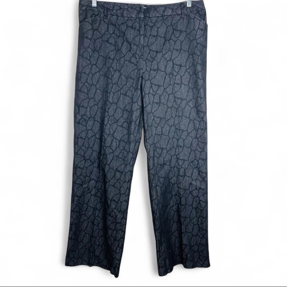 Cato Pants Womens Size 16 Black Crocodile Print‎ Straight Leg